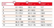 Load image into Gallery viewer, kids wetsuit sizing charts