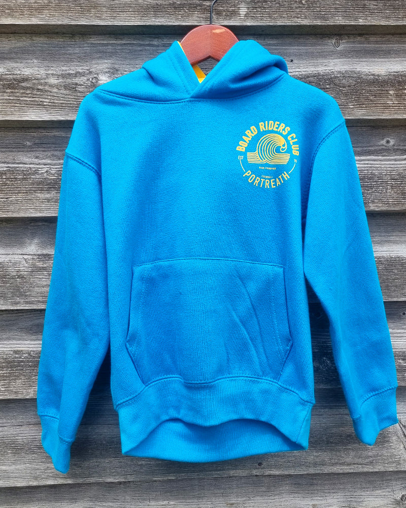 Portreath Boardriders Kids Hoodie Blue Bodyboard HQ