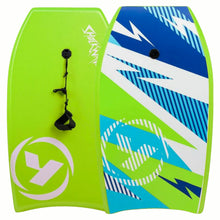 Load image into Gallery viewer, Colorful bodyboarding fins with geometric patterns on a white background