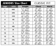 Load image into Gallery viewer, c-skins youth wetsuit size chart