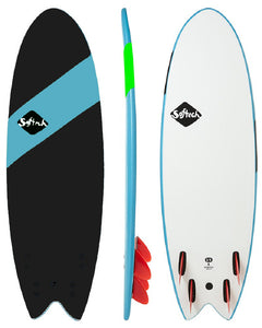 Softech Handshaped SB 5' 4" Quad soft surfboard black
